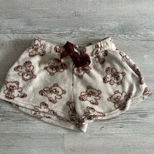 Harper Cream and Brown Teddy Bear Lounge Shorts
